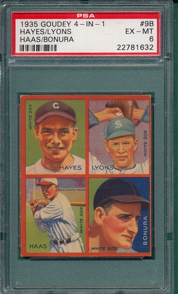 1935 Goudey 4 In 1 #9B W/ Lyons PSA 6