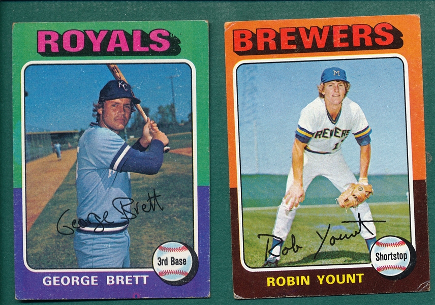 1975 Topps Lot of (2) Yount & Brett, Rookies