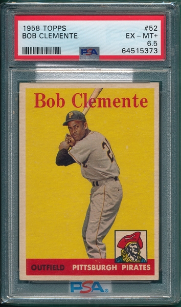 1958 Topps #52 Bob Clemente PSA 6.5 *White Team*