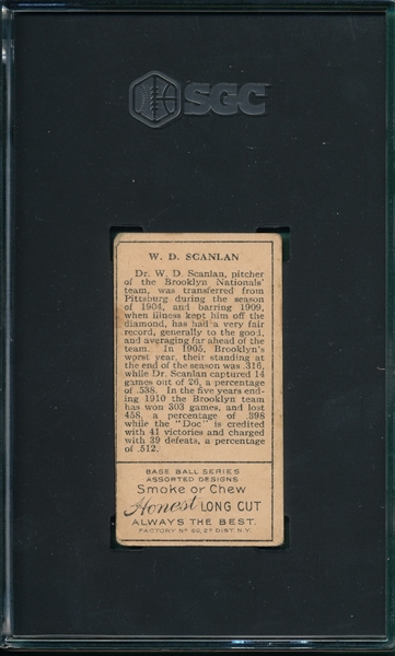 1911 T205 Scanlan Honest Long Cut, SGC 3 *SP*
