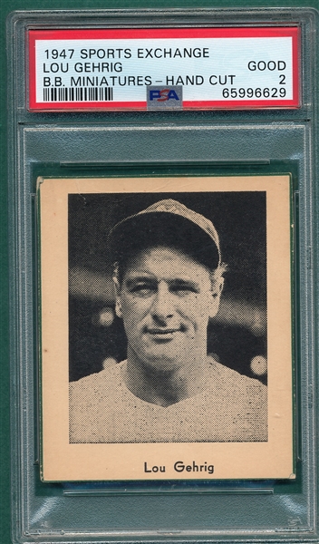 1947 Sports Exchange Lou Gehrig PSA 2