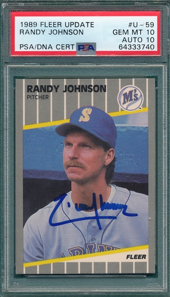 1989 Fleer Update #U-59 Randy Johnson PSA/DNA 10 *Autograph* *Rookie*