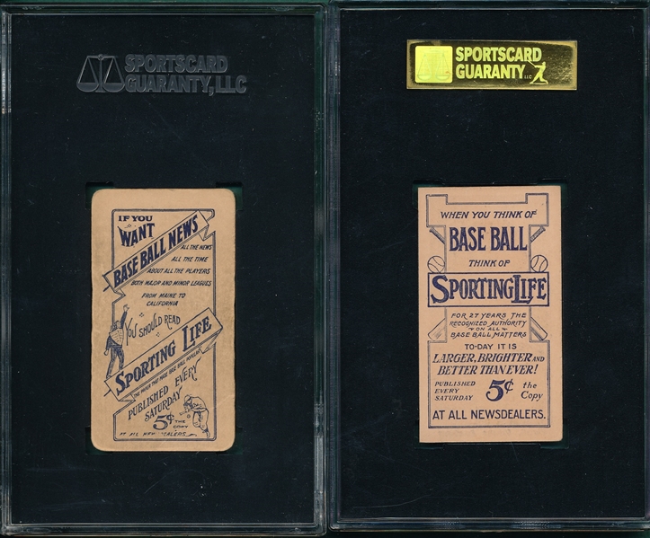 1910-11 M116 Lobert & Purtell, Lot of (2), Sporting Life SGC