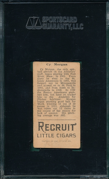 1912 T207 Morgan Recruit Little Cigars SGC 30