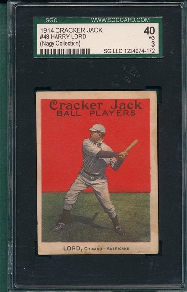 1914 Cracker Jack #48 Harry Lord SGC 40
