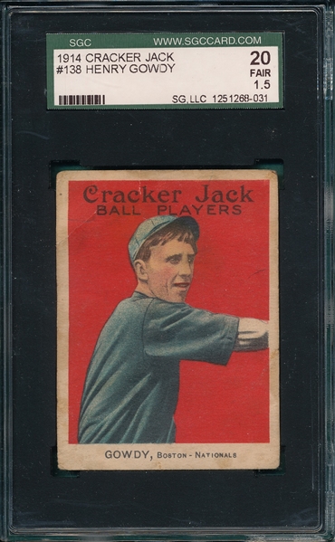 1914 Cracker Jack #138 Henry Gowdy SGC 20