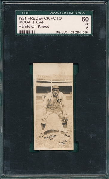 1921 Frederick Foto McGaffigan, Hands On Knees, SGC 60 (One of One)
