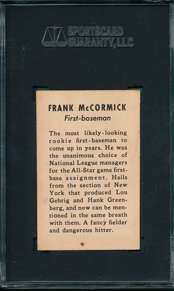 1939 Cincinnati Reds Frank McCormick SGC 60