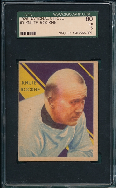 1935 National Chicle #9 Knute Rockne SGC 60