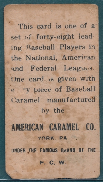 1915 E106 Stovall American Caramel Co. *Federal League*