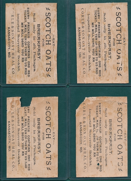1880s Scotch Oats Baseball Babies Trade Cards Lot of (4)