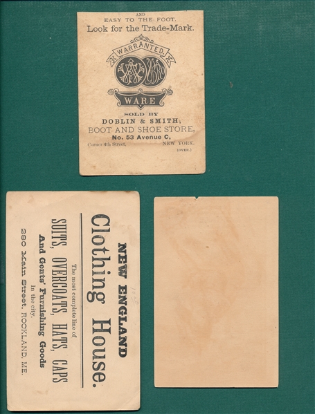 1880s Baseball Trade Cards Lot of (3)