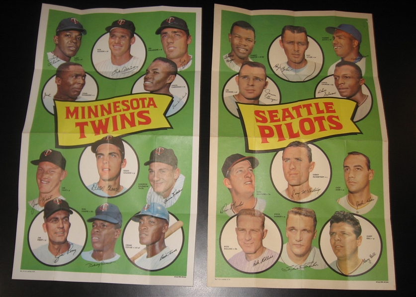 1969 Topps Team Posters Complete Set (24)