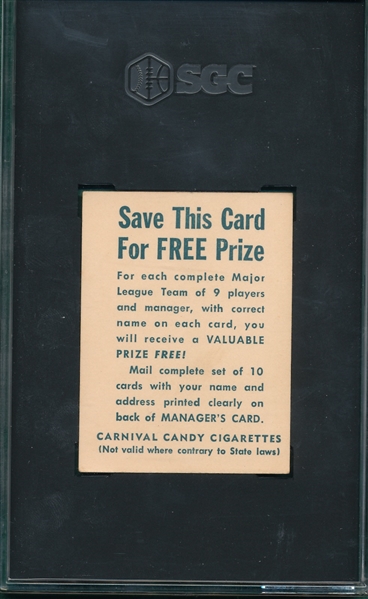 1955 Carnival Candy, Who Am I?, Indians Center Fielder, (Doby) SGC 3.5 *One of One*