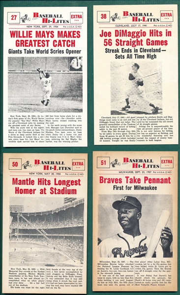 1960 Nu-Card Baseball Hi-Lites Near Set (71/72) 