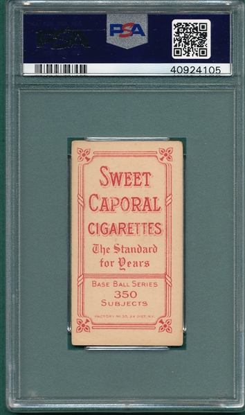 1909-1911 T206 Barry, Philadelphia, Sweet Caporal Cigarettes PSA 3.5