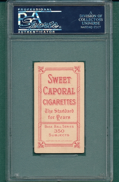 1909-1911 T206 Wiltse, Portrait, No Cap, Sweet Caporal Cigarettes PSA 4