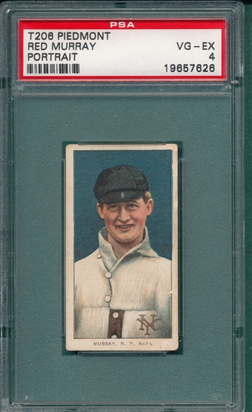 1909-1911 T206 Murray, Portrait, Piedmont Cigarettes PSA 4