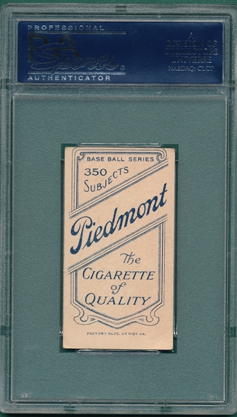 1909-1911 T206 Willett Piedmont Cigarettes PSA 4