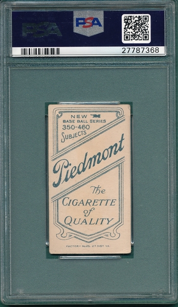 1909-1911 T206 Duffy Piedmont Cigarettes PSA 3