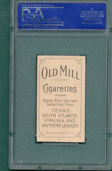 1909-1911 T206 Bastian Old Mill Cigarettes PSA 3 *Southern League*