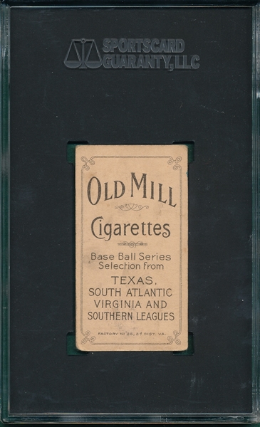 1909-1911 T206 White, Foley Old Mill Cigarettes SGC 45 *Southern League*