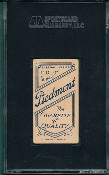 1909-1911 T206 Doolin Piedmont Cigarettes SGC 50 