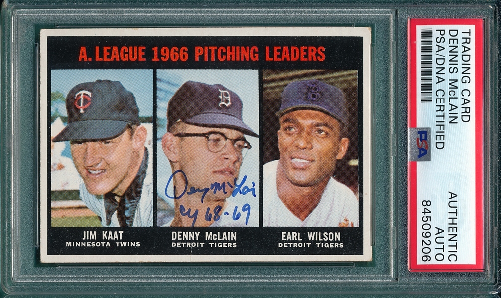 1967 Topps #235 AL Pitching Leaders W/ McClain PSA/DNA Authentic *Autograph*