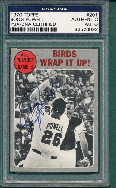 1970 Topps #201 Boog Powell PSA/DNA Authentic *Autograph*