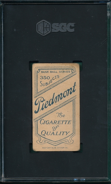 1909-1911 T206 Hooker Piedmont Cigarettes SGC 1.5 *Southern League*