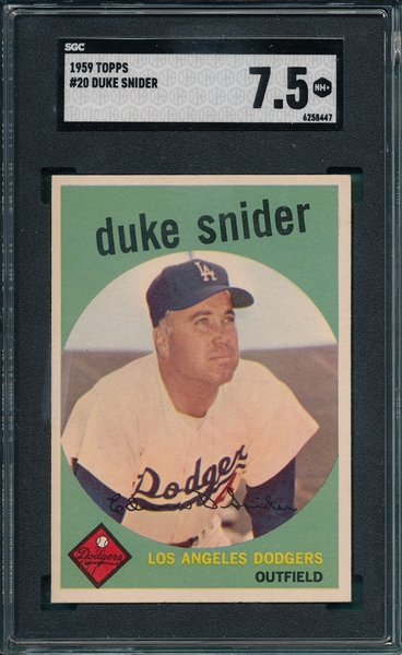 1959 Topps #20 Duke Snider SGC 7.5