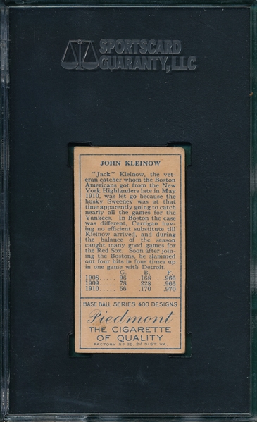 1911 T205 Kleinow Piedmont Cigarettes, SGC 50, *SP*