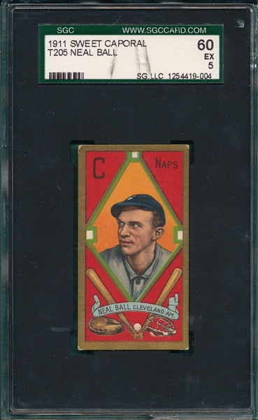 1911 T205 Ball Sweet Caporal Cigarettes, SGC 60