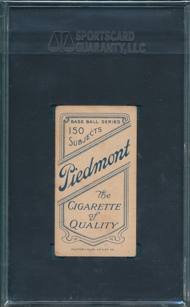1909-1911 T206 Walter Johnson, Portrait, Piedmont Cigarettes SGC 1.5