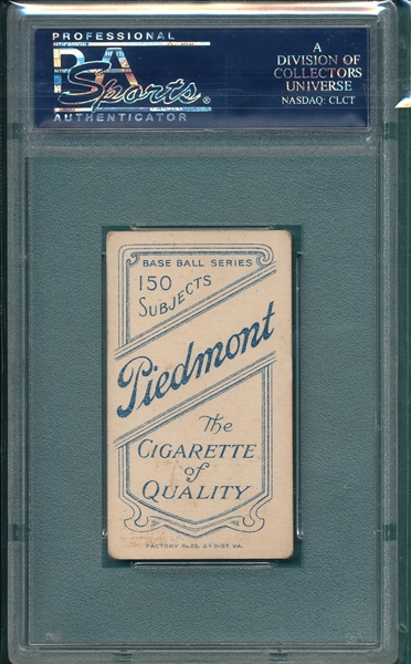 1909-1911 T206 Reulbach, Glove, Piedmont Cigarettes PSA 3
