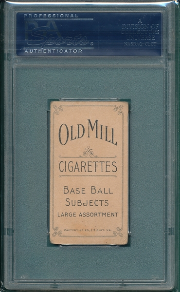 1909-1911 T206 Herzog, NY, Old Mill Cigarettes PSA 3