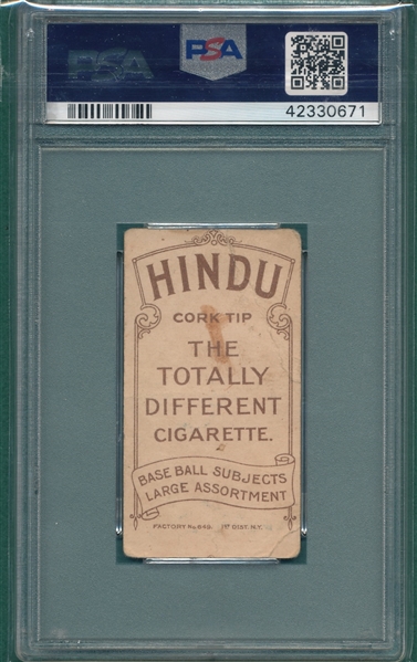 1909-1911 T206 Bates Hindu Cigarettes PSA 1