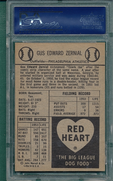 1954 Red Heart Gus Zernial PSA 7