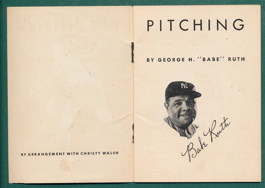 1930s Quaker Puffed Rice How To Throw Curves by Babe Ruth, Booklet.