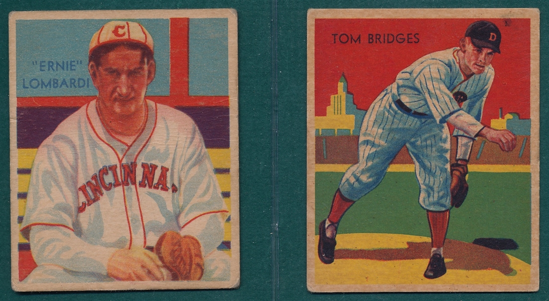 1934-36 Diamond Stars #5 Bridges & #36 Ernie Lombardi, Lot of (2)