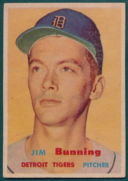 1957 Topps #338 Jim Bunning, Rookie