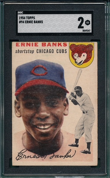 1954 Topps #94 Ernie Banks SGC 2 *Rookie*