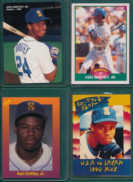 1989-91 Lot of (4) Ken Griffey Jr., W/ Mothers Cookies, #3 Bat On Left Shoulder, Rookies