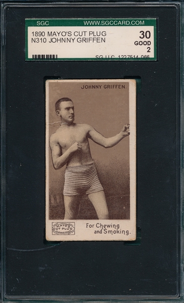 1890 N310 Johnny Griffen, Boxer, Mayo Cut Plug, SGC 30