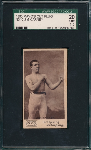 1890 N310 Jim Carney, Boxer, Mayo Cut Plug, SGC 20