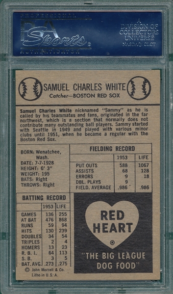 1954 Red Heart Sammy White PSA 5.5