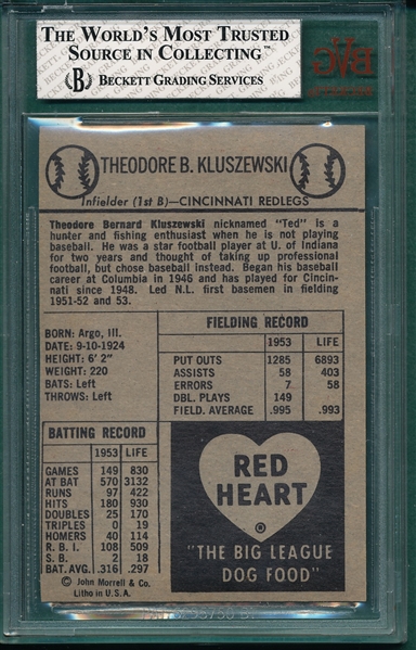 1954 Red Heart Ted Kluszewski BVG 8