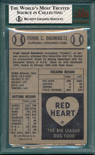 1954 Red Heart Frank Baumholtz BVG 8