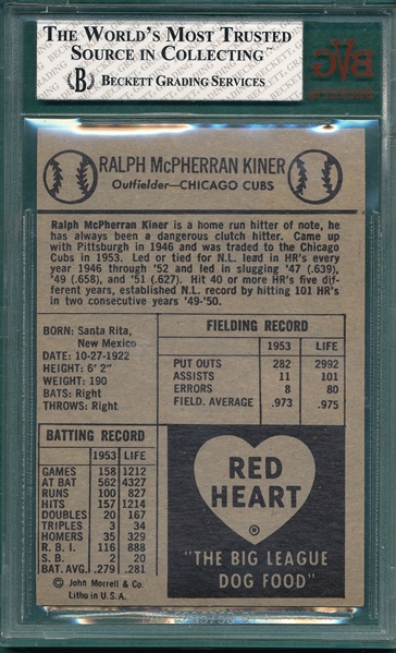 1954 Red Heart Ralph Kiner BVG 7