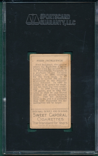 1911 T205 Jacklitsch Sweet Caporal Cigarettes SGC 55